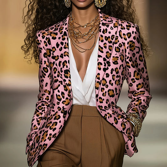 Velisse Leopard Statement Blazer Jacket