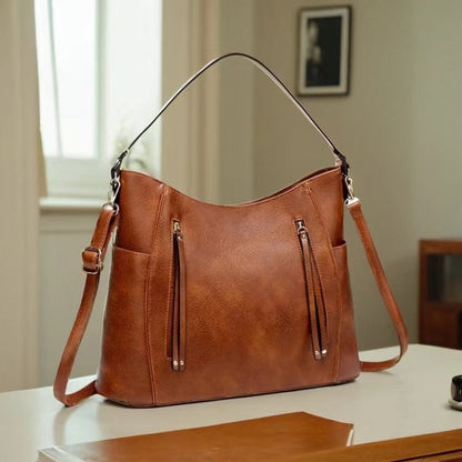 Timeless Chic Structured Leather Shoulder Bag