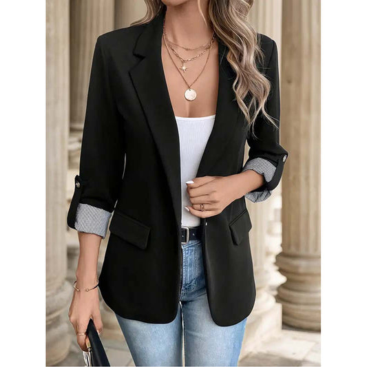 Melviera Chic Long Sleeve Suit Blazer